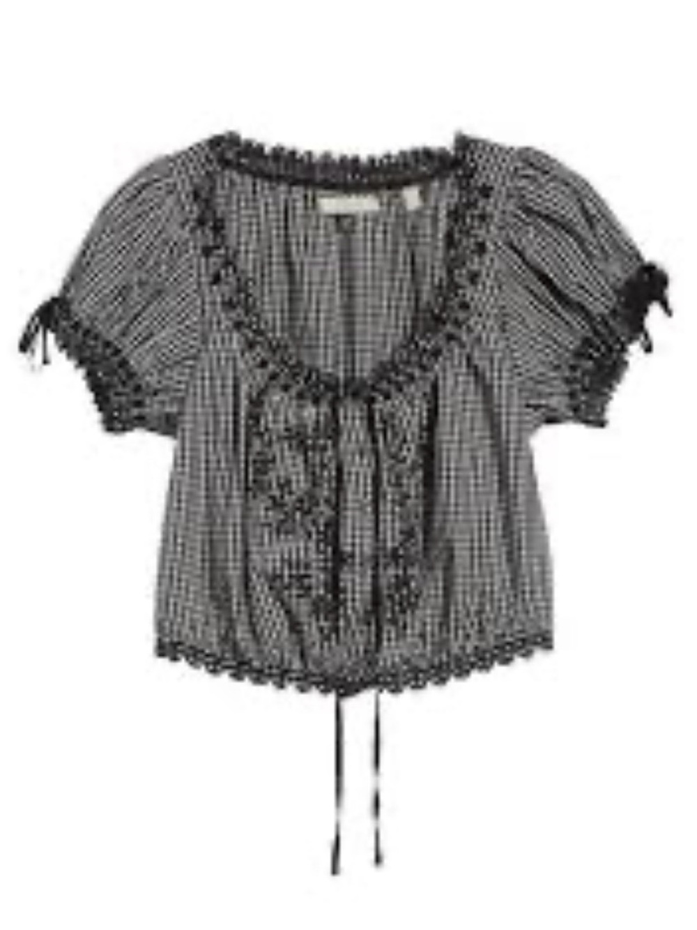 Doen Nera Gingham Cropped Top XS NWT